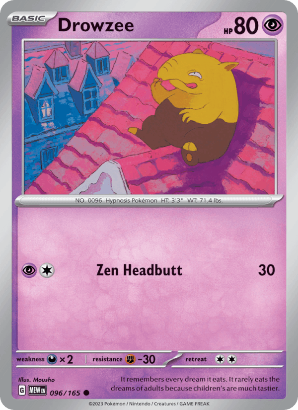 Drowzee 96/165 151 English Pokémon card