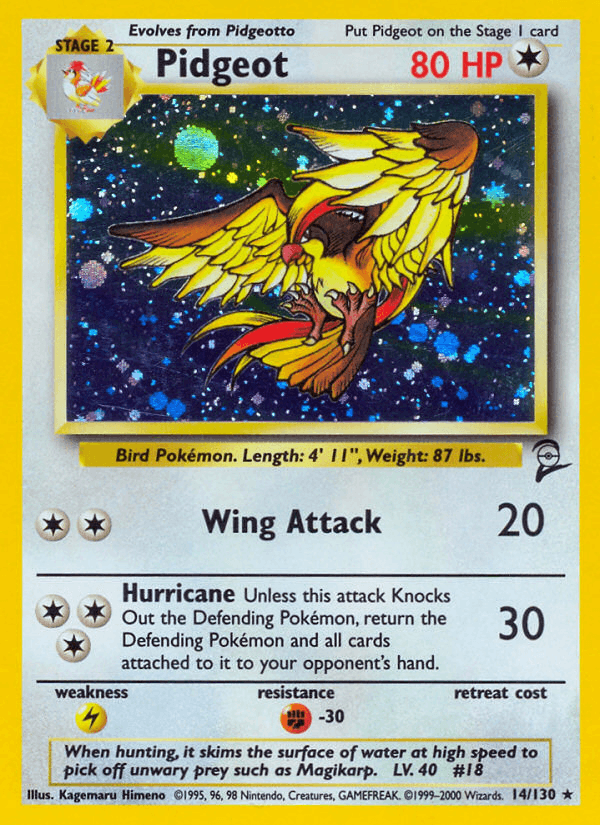 Pidgeot 14/130 Base Set 2 English Pokémon card