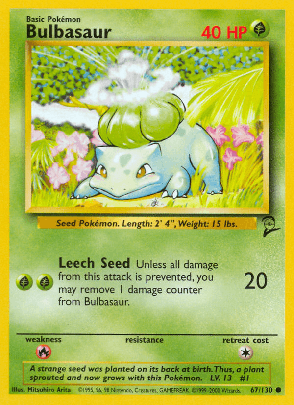 Bulbasaur 67/130 Base Set 2 English Pokémon card