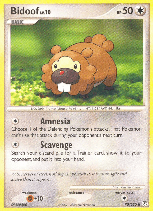 Bidoof 70/130 Diamond & Pearl English Pokémon card
