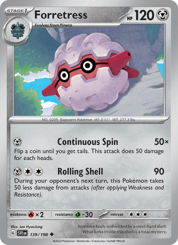 Forretress 139/198 Scarlet & Violet English Pokémon card