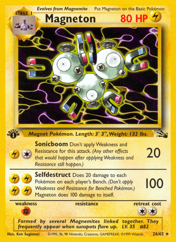 Magneton 26/62 Fossil English Pokémon card
