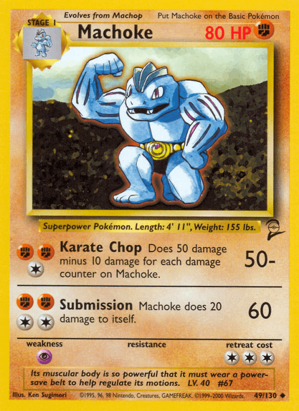Machoke 49/130 Base Set 2 English Pokémon card