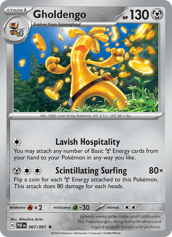 Gholdengo 67/91 Paldean Fates English Pokémon card