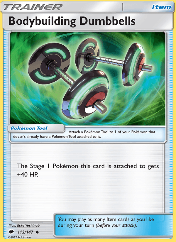 Bodybuilding Dumbbells 113/147 Burning Shadows English Pokémon card