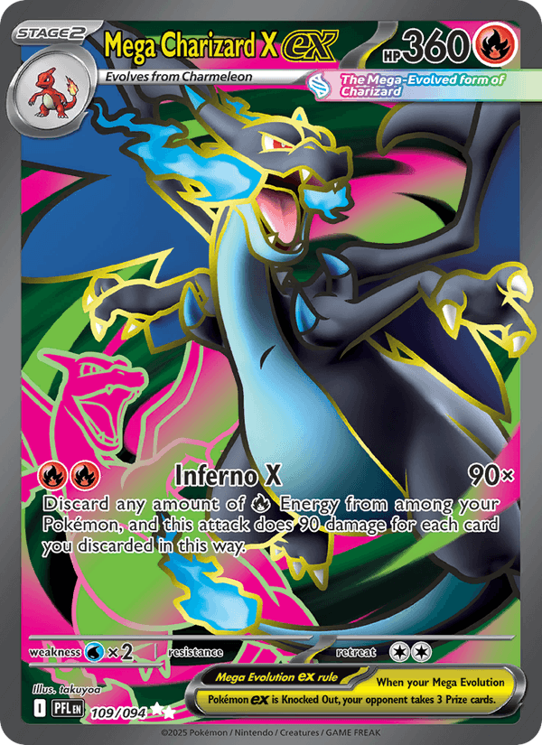Mega Charizard X ex 109/94 Phantasmal Flames English Pokémon card