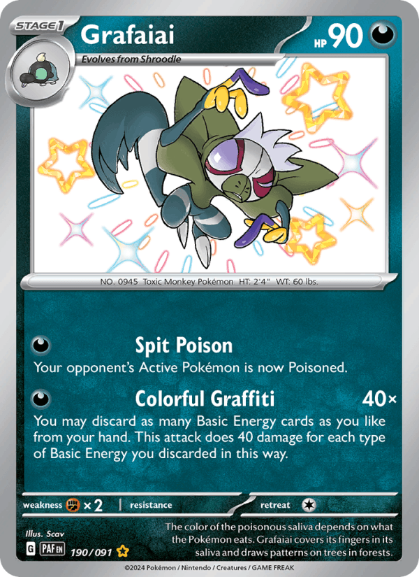 Grafaiai 190/91 Paldean Fates English Pokémon card