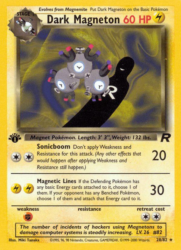 Dark Magneton 28/82 Team Rocket English Pokémon card