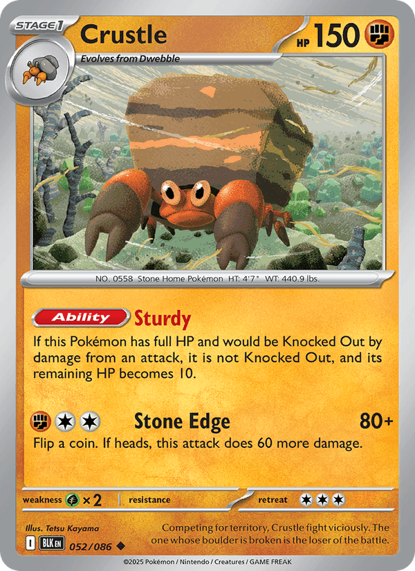 Crustle 52/86 Black Bolt English Pokémon card