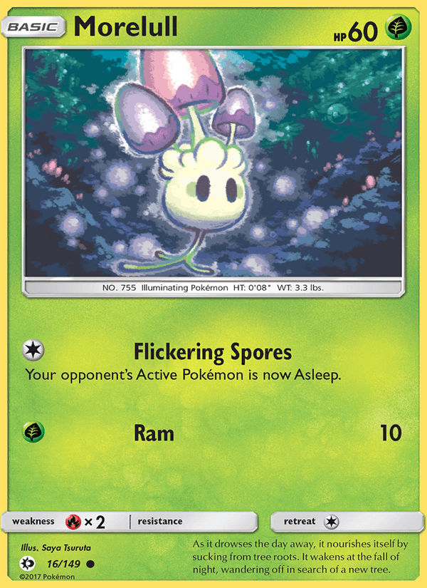 Morelull 16/149 Sun & Moon Base Set English Pokémon card