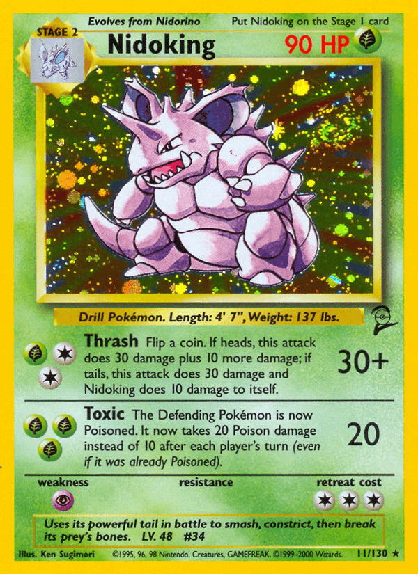 Nidoking 11/130 Base Set 2 English Pokémon card