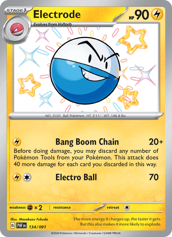 Electrode 134/91 Paldean Fates English Pokémon card