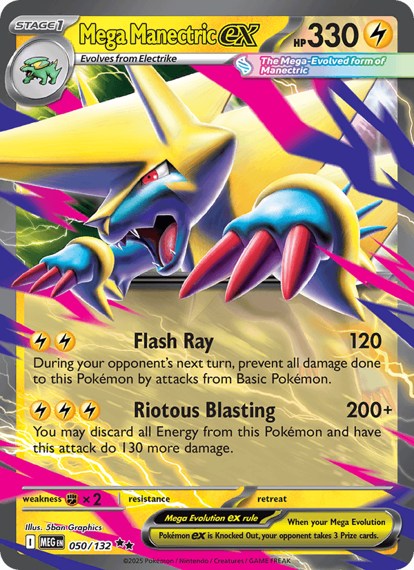 Mega Manectric ex 50/132 Mega Evolution English Pokémon card