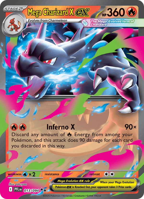 Mega Charizard X ex 13/94 Phantasmal Flames English Pokémon card