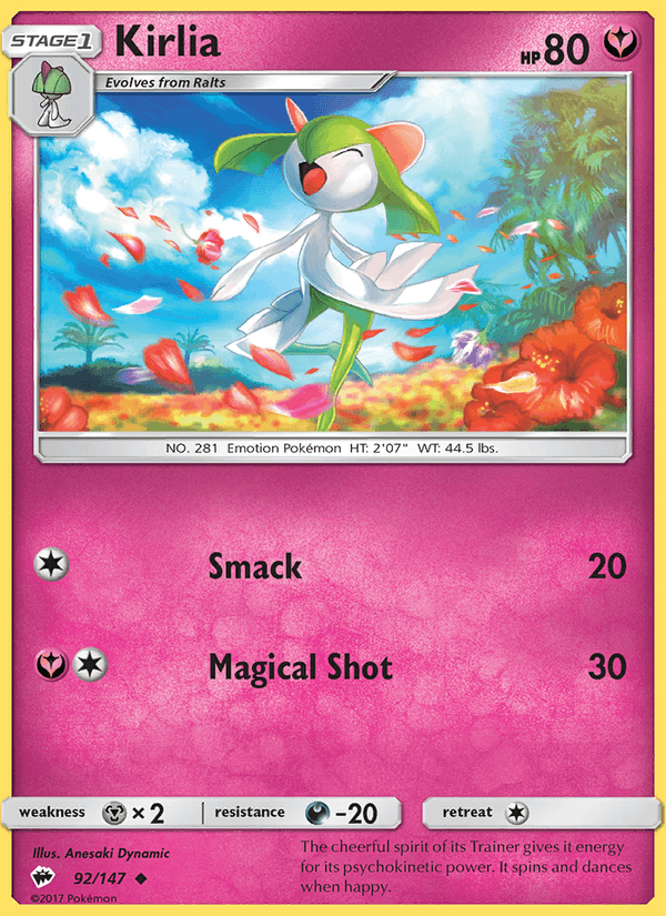 Kirlia 92/147 Burning Shadows English Pokémon card