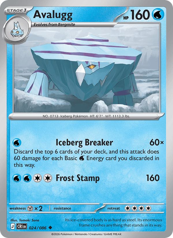 Avalugg 24/86 Chaos Rising English Pokémon card