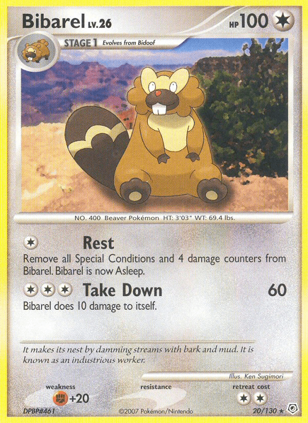 Bibarel 20/130 Diamond & Pearl English Pokémon card