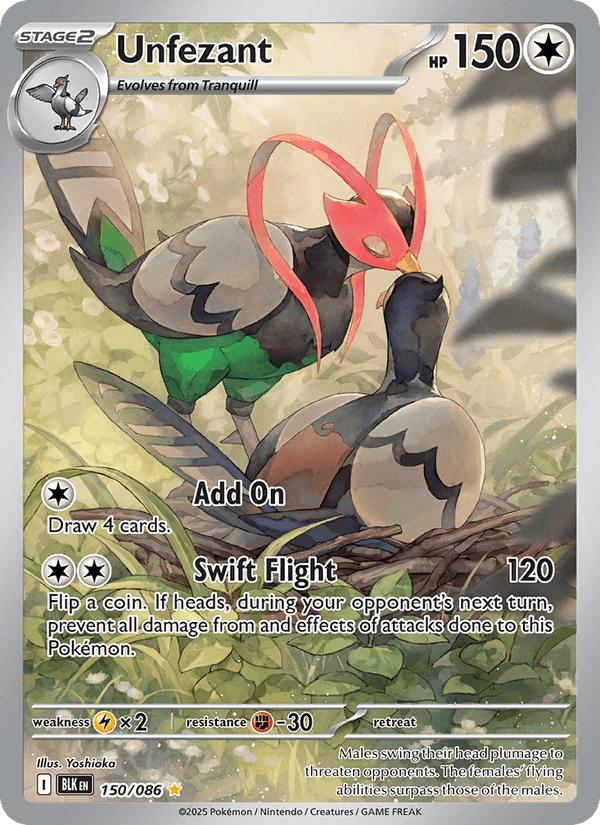 Unfezant 150/86 Black Bolt English Pokémon card