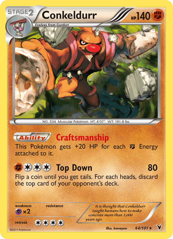 Conkeldurr 64/101 Noble Victories English Pokémon card