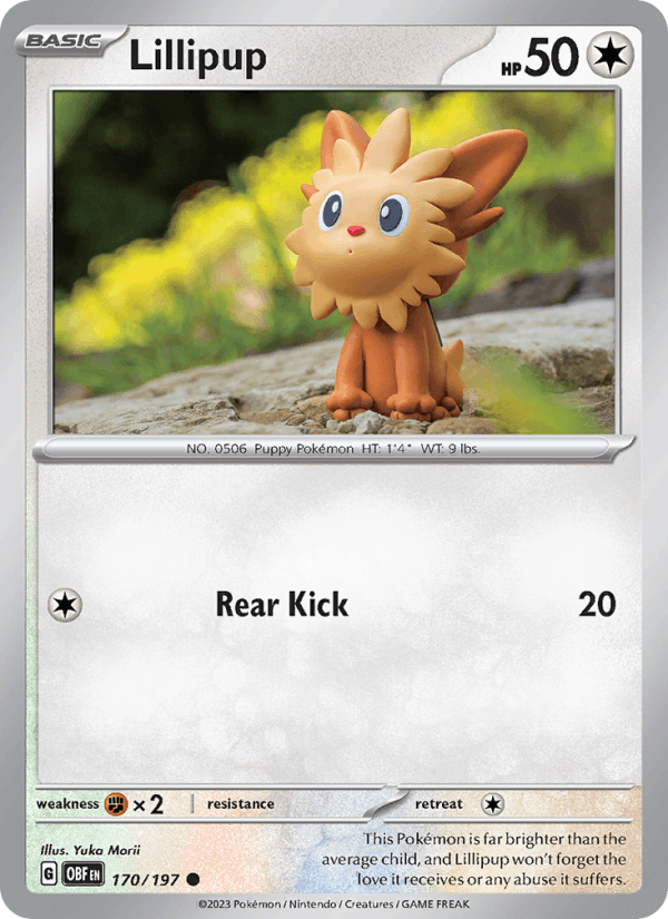 Lillipup 170/197 Obsidian Flames English Pokémon card