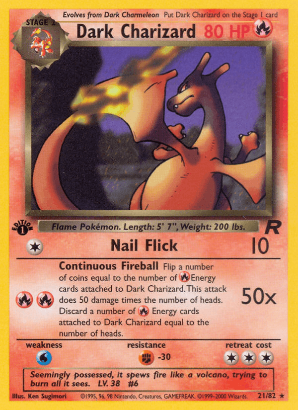 Dark Charizard 21/82 Team Rocket English Pokémon card