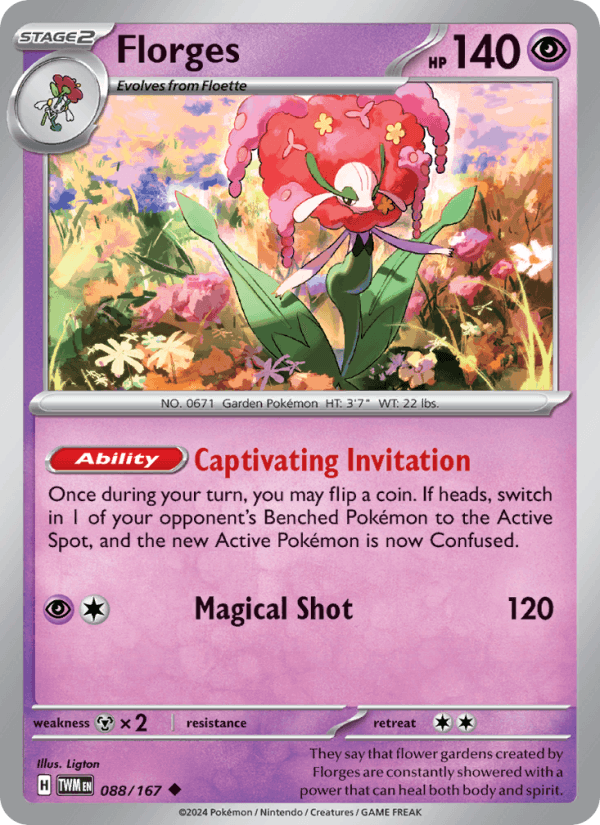 Florges 88/167 Twilight Masquerade English Pokémon card