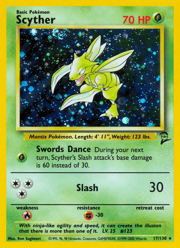 Scyther 17/130 Base Set 2 English Pokémon card