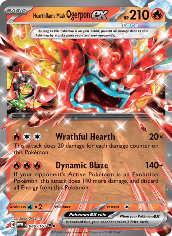 Hearthflame Mask Ogerpon ex 40/167 Twilight Masquerade English Pokémon card