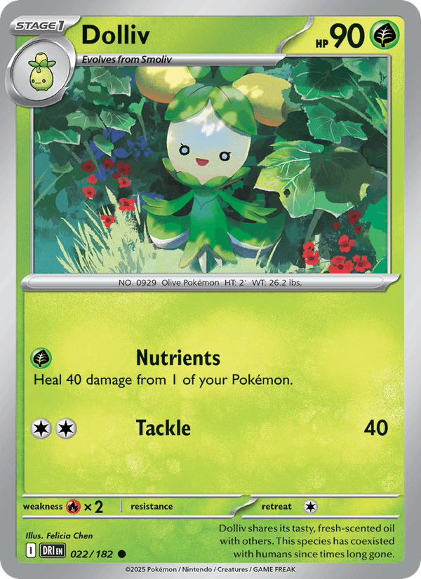 Dolliv 22/182 Destined Rivals English Pokémon card