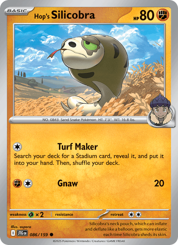 Hop's Silicobra 86/159 Journey Together English Pokémon card