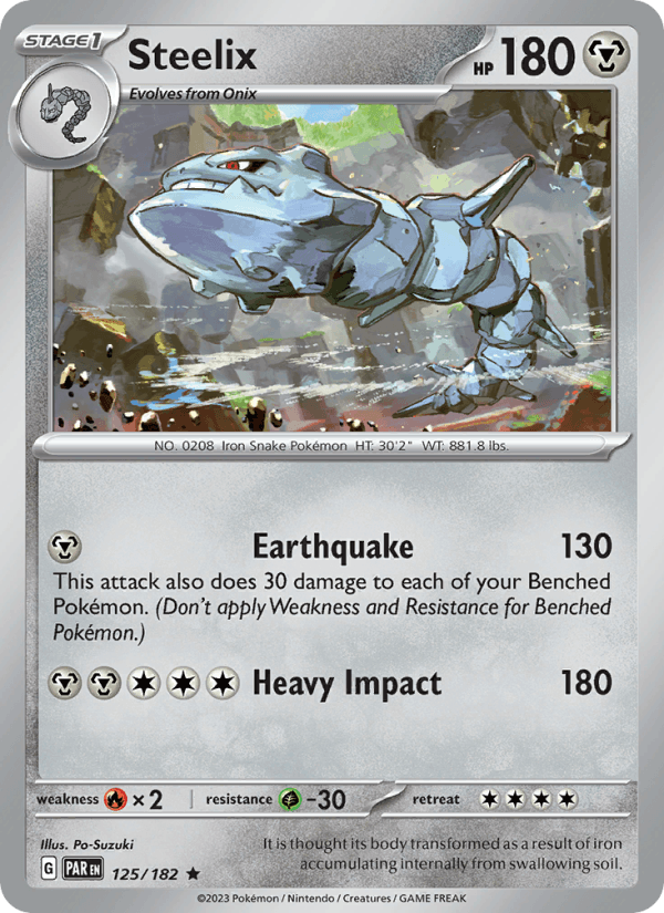 Steelix 125/182 Paradox Rift English Pokémon card