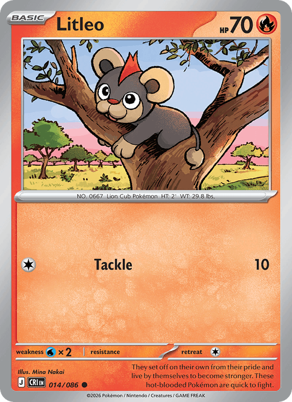 Litleo 14/86 Chaos Rising English Pokémon card