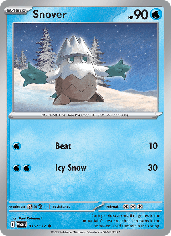 Snover 35/132 Mega Evolution English Pokémon card