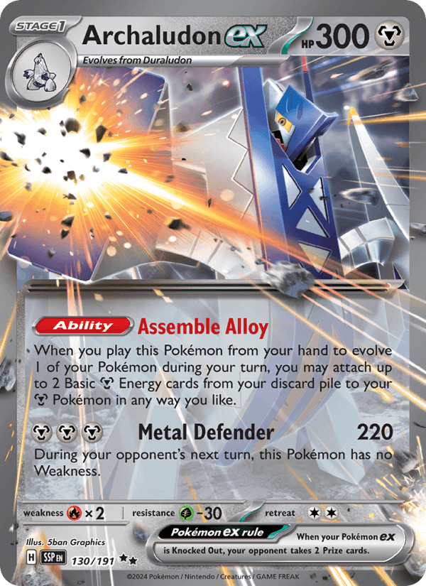 Archaludon ex 130/191 Surging Sparks English Pokémon card