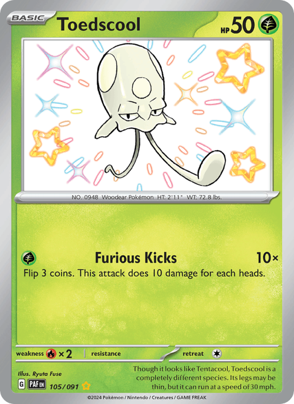 Toedscool 105/91 Paldean Fates English Pokémon card