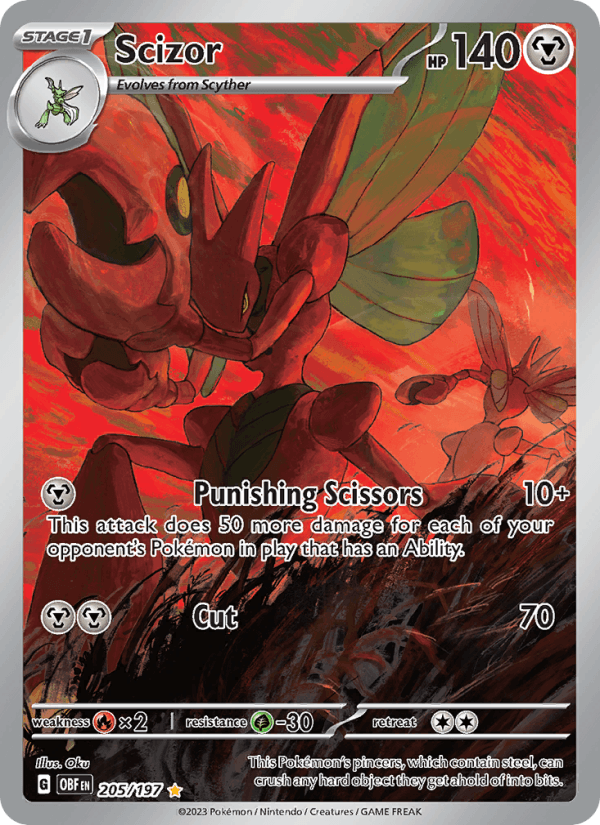 Scizor 205/197 Obsidian Flames English Pokémon card