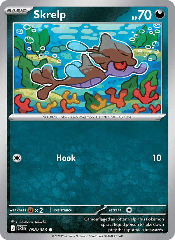Skrelp 58/86 Chaos Rising English Pokémon card