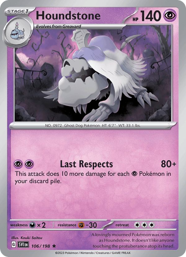 Houndstone 106/198 Scarlet & Violet English Pokémon card