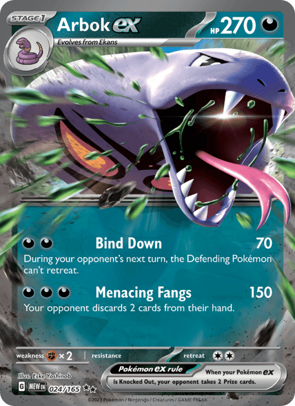 Arbok ex 24/165 151 English Pokémon card