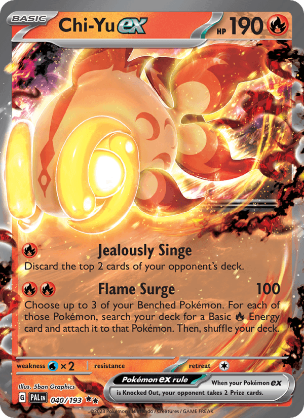 Chi-Yu ex 40/193 Paldea Evolved English Pokémon card