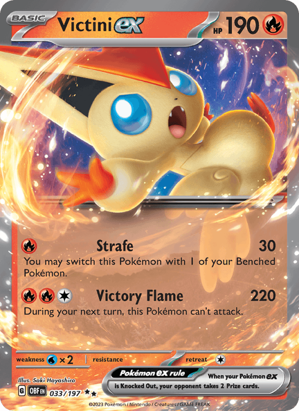 Victini ex 33/197 Obsidian Flames English Pokémon card