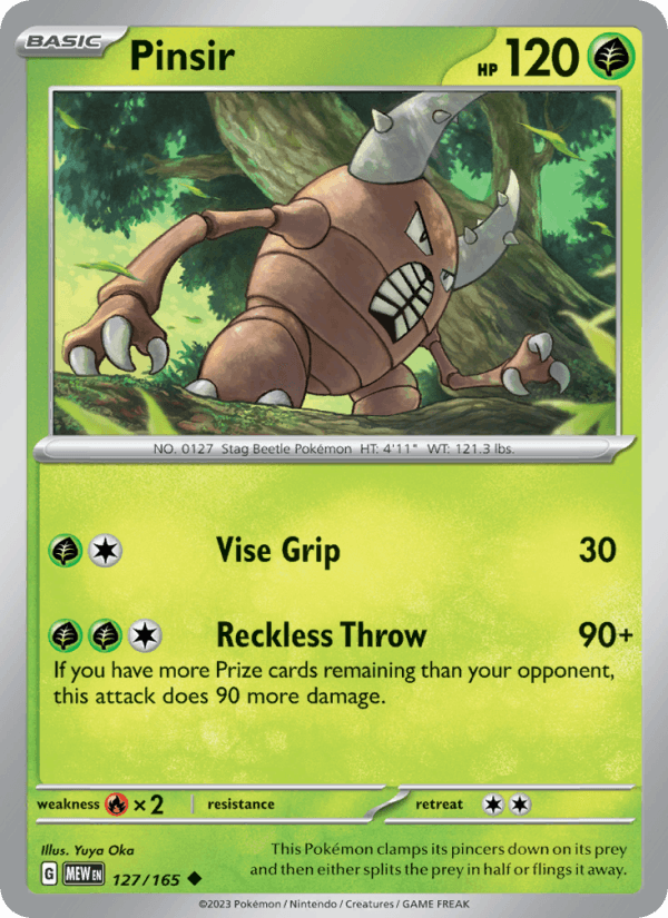 Pinsir 127/165 151 English Pokémon card