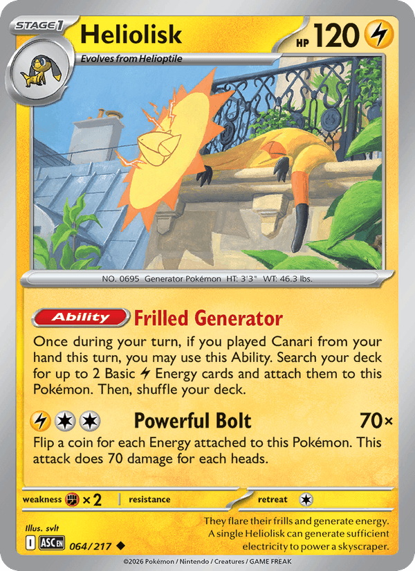 Heliolisk 64/217 Ascended Heroes English Pokémon card