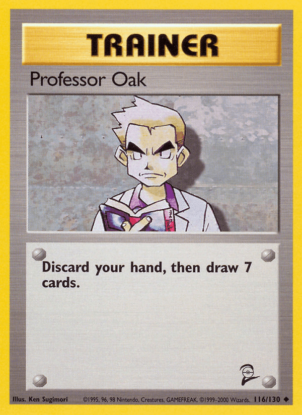 Professor Oak 116/130 Base Set 2 English Pokémon card