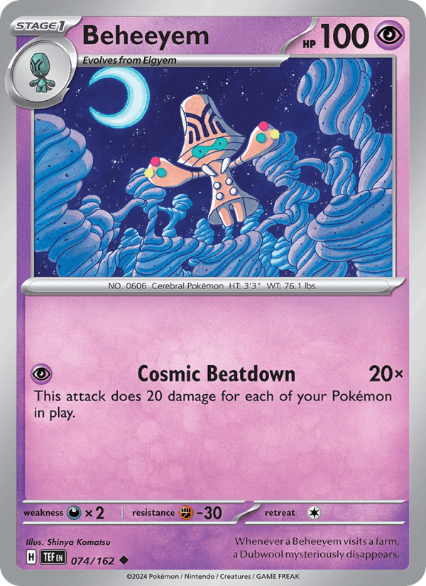 Beheeyem 74/162 Temporal Forces English Pokémon card