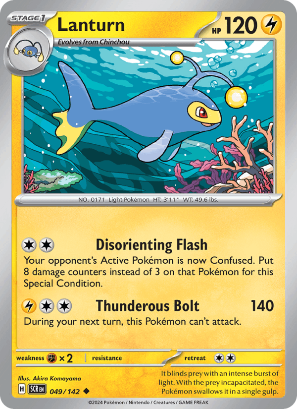 Lanturn 49/142 Stellar Crown English Pokémon card