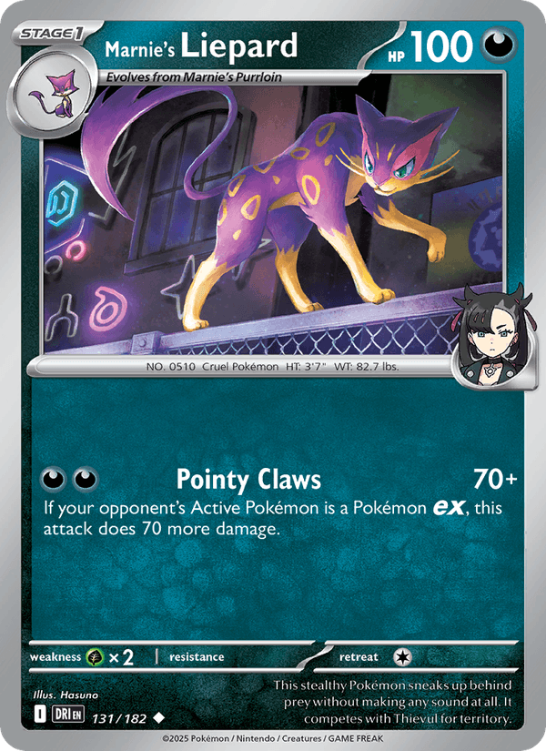 Marnie's Liepard 131/182 Destined Rivals English Pokémon card