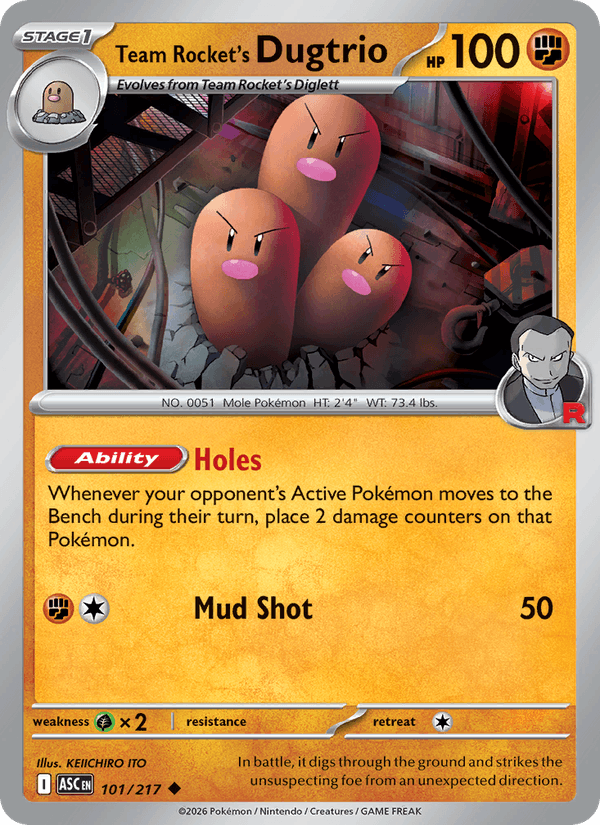 Team Rocket's Dugtrio 101/217 Ascended Heroes English Pokémon card