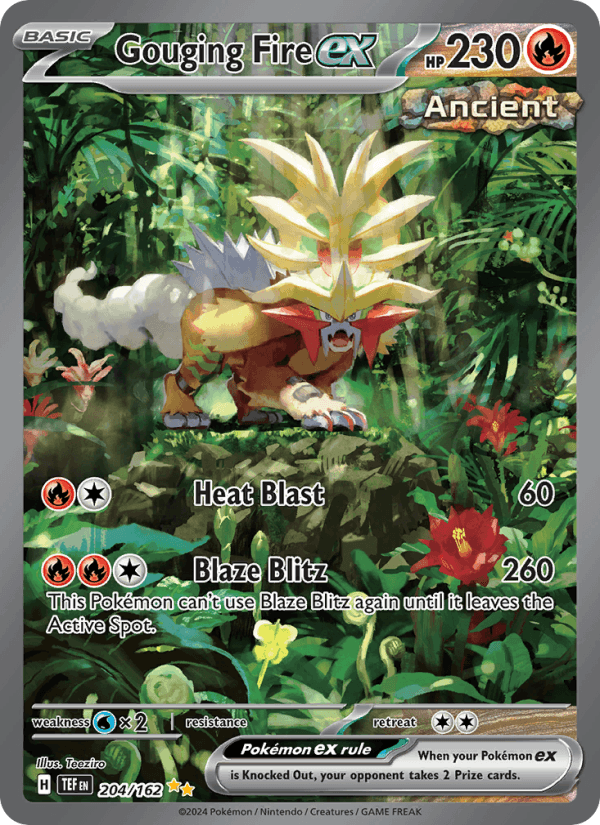 Gouging Fire ex 204/162 Temporal Forces English Pokémon card
