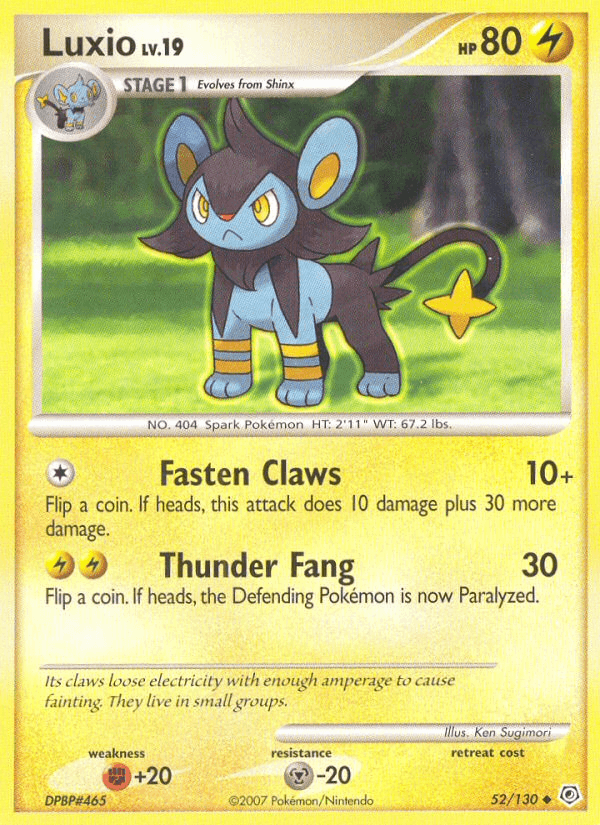 Luxio 52/130 Diamond & Pearl English Pokémon card